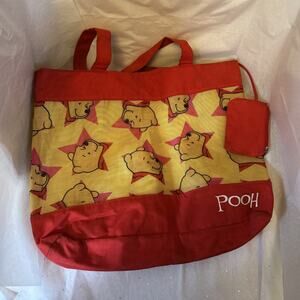 Pooh Beach Tote Bag & Overnight Bag  Mesh Tote with Bonus Pooh Coin Purse Disney